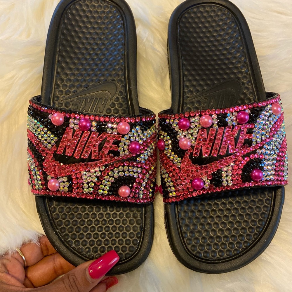 Bling Nike Slides